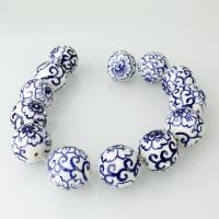 Porcelæn smykker perler, 28x28x28mm, Hole:Ca. 3.5mm, Ca. 13pc'er/Strand, Solgt Per Ca. 13.5 inch Strand