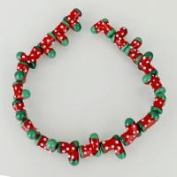 Handgemaakte Lampwork Beads, Kerst Sok, 20x20x11mm, Gat:Ca 1.5mm, Ca 20pC's/Strand, Per verkocht Ca 14.5 inch Strand
