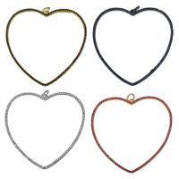 Brass Heart Pendants plated micro pave cubic zirconia nickel lead & cadmium free Approx 4mm Approx Sold By PC