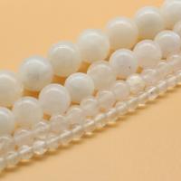 Mondstein Perlen, poliert, verschiedene Größen vorhanden, weiß, Bohrung:ca. 1mm, verkauft von Strang
