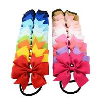 Ponytail Holder Cloth with Grosgrain Ribbon Bowknot Girl 80x80 50mm Sold By Strand