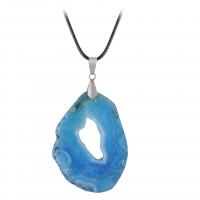 Zinc Alloy Pendant with Agate platinum color plated Unisex nickel lead & cadmium free 50-70mm Sold By PC