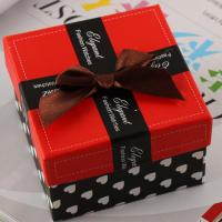Paper Watch Box Square durable & with ribbon bowknot decoration multi-colored Sold By PC