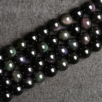 Obsidianas Rutuliukas, poliruotas, skirtingo dydžio pasirinkimo & įvairių stilių pasirinkimas, Skylė:Apytiksliai 1mm, Pardavė Strand