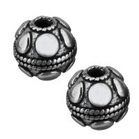 Perlas de acero inoxidable, color original, 9x8.50x9mm, agujero:aproximado 2.5mm, aproximado 10PCs/Grupo, Vendido por Grupo