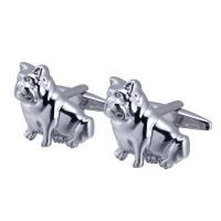 Brass Cufflinks Dog silver color plated Unisex nickel lead & cadmium free Sold By PC