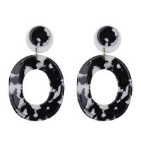 Resin Drop Earring Donut for woman 70*40mm Sold By Pair
