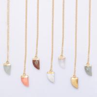 Gemstone Pendants Jewelry Horn gold color plated & Unisex Sold By PC