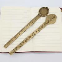 Zinc Alloy Ruler plated with flower pattern nickel lead & cadmium free 20mm 13mm Sold By Bag