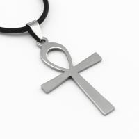 Nehrđajućeg čelika križa Privjesci, Nehrđajući čelik, Ankh križ, izvorna boja, 45x28mm, Rupa:Približno 3-5mm, Prodano By PC