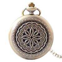 Pocket Watch Zinc Alloy with Plastic antique brass color plated Unisex & carved metallic color plated lead & cadmium free 45MM Length Approx 19 Inch Sold By Lot