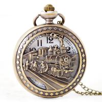 Pocket Watch Zinc Alloy with PC Plastic Chinese watch movement nickel lead & cadmium free metallic color plated Unisex & hollow antique brass color plated 47MM Approx 19 Inch  Sold By PC