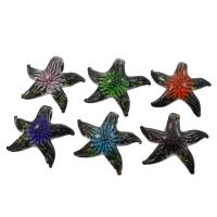 Inner Flower Lampwork Pendants Starfish gold sand mixed colors Approx 6mm Sold By Box