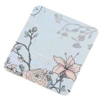 Paper Earring Card Square printing portable & durable & with flower pattern blue Sold By Set