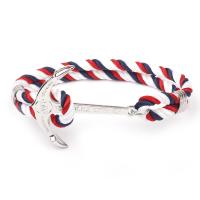 Zinc Alloy Bracelet with Polyester Cord silver color plated Unisex Length Approx 8 Inch Sold By Lot