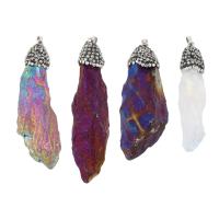 Biżuteria wisiorki kamienie, Kamień szlachetny, ze Mosiądz, różne style do wyboru, dostępnych więcej kolorów, 19*15*71mm,14*12*56mm, otwór:około 4*6mm, sprzedane przez PC