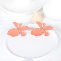 Acrylic Stud Earring Flower stoving varnish for woman nickel lead & cadmium free 50*40mm Approx Sold By Lot