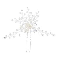 Bridal Hair Pins Iron with Plastic Pearl silver color plated for woman nickel lead & cadmium free 110*120mm Sold By PC