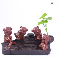 Backflow Incense Burner Purple Clay handmade Sold By PC
