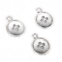 Zinc Alloy Pendants Button Shape antique silver color plated nickel lead & cadmium free Approx 2mm  Sold By Lot