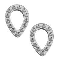 Нержавеющая сталь Связывание кольцо, нержавеющая сталь, Каплевидная форма, серебряный, 5.5x8x1mm,0.5mm, Приблизительно 500ПК/Лот, продается Лот