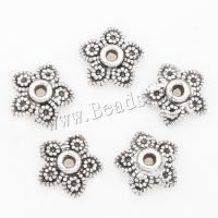 Zinc Alloy Bead Cap Flower antique silver color plated nickel lead & cadmium free 7*2mm Approx 1mm  Sold By Lot