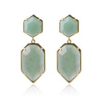 Natural Stone Drop Earring with Zinc Alloy zinc alloy post pin plated & for woman Sold By Pair