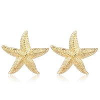 Zinc Alloy Stud Earring zinc alloy post pin Starfish plated for woman Sold By Pair