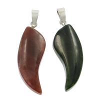 Agate Jewelry Pendants with Zinc Alloy plated nickel lead & cadmium free 14*38*5mm Sold By Lot