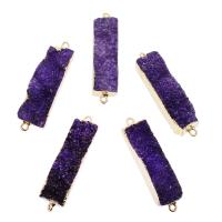 Amethyst Connector with Zinc Alloy Rectangle gold color plated 1/1 loop nickel lead & cadmium free 10*49*11mm Approx 2mm Sold By PC