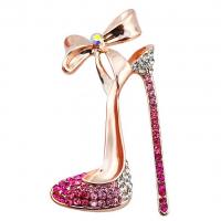 Zinc Alloy Brooches Shoes plated for woman & with rhinestone nickel lead & cadmium free Sold By PC