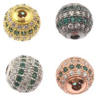 Rhinestone Brass Beads, plated, with rhinestone, more colors for choice, nickel, lead & cadmium free, 10x10mm, Hole:Approx 2mm, Sold By PC
