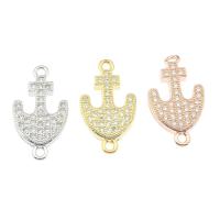 Brass Jewelry Connector Anchor plated with rhinestone & 1/1 loop nickel lead & cadmium free Approx 2mm Sold By PC