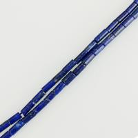 Lapislazuli Perlen, Zylinder, blau, 4x10mm, Bohrung:ca. 1mm, ca. 42PCs/Strang, verkauft per ca. 16 ZollInch Strang