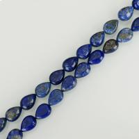 Lapislazuli Perlen, Tropfen, blau, 10x14mm, Bohrung:ca. 1mm, Länge ca. 16 ZollInch, ca. 5SträngeStrang/Menge, ca. 29PCs/Strang, verkauft von Menge