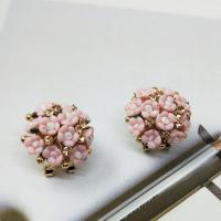 Zinc Alloy Stud Earring with Porcelain fashion jewelry & for woman & with rhinestone 15mm Sold By Pair