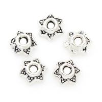 Zinc Alloy Bead Cap Flower antique silver color plated nickel lead & cadmium free 6*3mm Approx 2mm Approx Sold By Lot