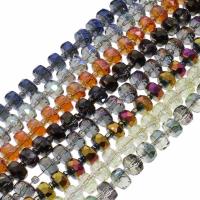 Kristall-Perlen, Kristall, Rad, bunte Farbe plattiert, verschiedene Größen vorhanden, mehrere Farben vorhanden, Bohrung:ca. 1mm, verkauft per ca. 21.25-22.83 ZollInch Strang