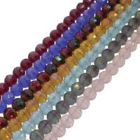 Okrugli Crystal perle, Kristal, šarene pozlaćen, faceted, više boja za izbor, 10x10mm, Rupa:Približno 1mm, 72računala/Strand, Prodano Per Približno 27.55 inčni Strand