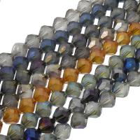 Kristall-Perlen, Kristall, bunte Farbe plattiert, facettierte, mehrere Farben vorhanden, 10x10mm, 60PCs/Strang, verkauft per ca. 23.62 ZollInch Strang