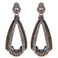 Zinc Alloy Drop Earrings stainless steel post pin plated for woman & with rhinestone nickel lead & cadmium free 48*20mm Sold By Pair