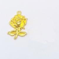 Zinc Alloy Flower Pendler, Rose, guldfarve belagt, nikkel, bly & cadmium fri, 25x27x3.50mm, Hole:Ca. 2mm, 100pc'er/Bag, Solgt af Bag