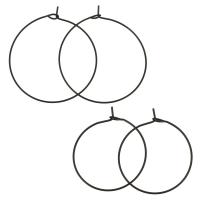 Stainless Steel Hoop Earring Component black Approx Sold By Lot