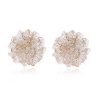Zinc Alloy Stud Earring with Crystal Flower plated for woman nickel lead & cadmium free 17*17mm Sold By Bag