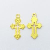 Tibetan Style Cross Pendants, gold color plated, hollow, nickel, lead & cadmium free, 26x15x1.50mm, Hole:Approx 2mm, 100PCs/Bag, Sold By Bag