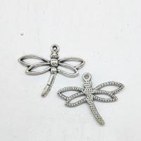 Zinc Alloy Animal Pendants Dragonfly antique silver color plated nickel lead & cadmium free Approx 2mm Sold By Bag