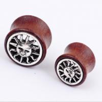 Piercing Tunnel Wood Round Unisex Sold By Pair