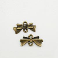 Bowknot Tibetan Style Connector, antique gold color plated, 1/1 loop, nickel, lead & cadmium free, 19x10x1.80mm, Hole:Approx 2mm, 100PCs/Bag, Sold By Bag