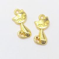 Zinc Alloy Animal Pendants Cat gold color plated nickel lead & cadmium free Approx 2mm Sold By Bag