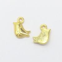 Tibetan Style Animal Pendants, Bird, gold color plated, nickel, lead & cadmium free, 11x8x2.20mm, Hole:Approx 2mm, 100PCs/Bag, Sold By Bag